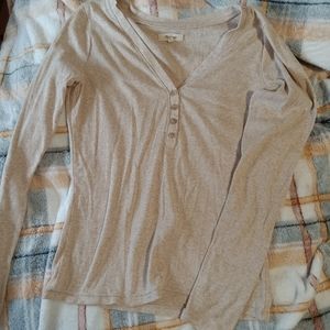 Madewell Beige Long Sleeve Tee